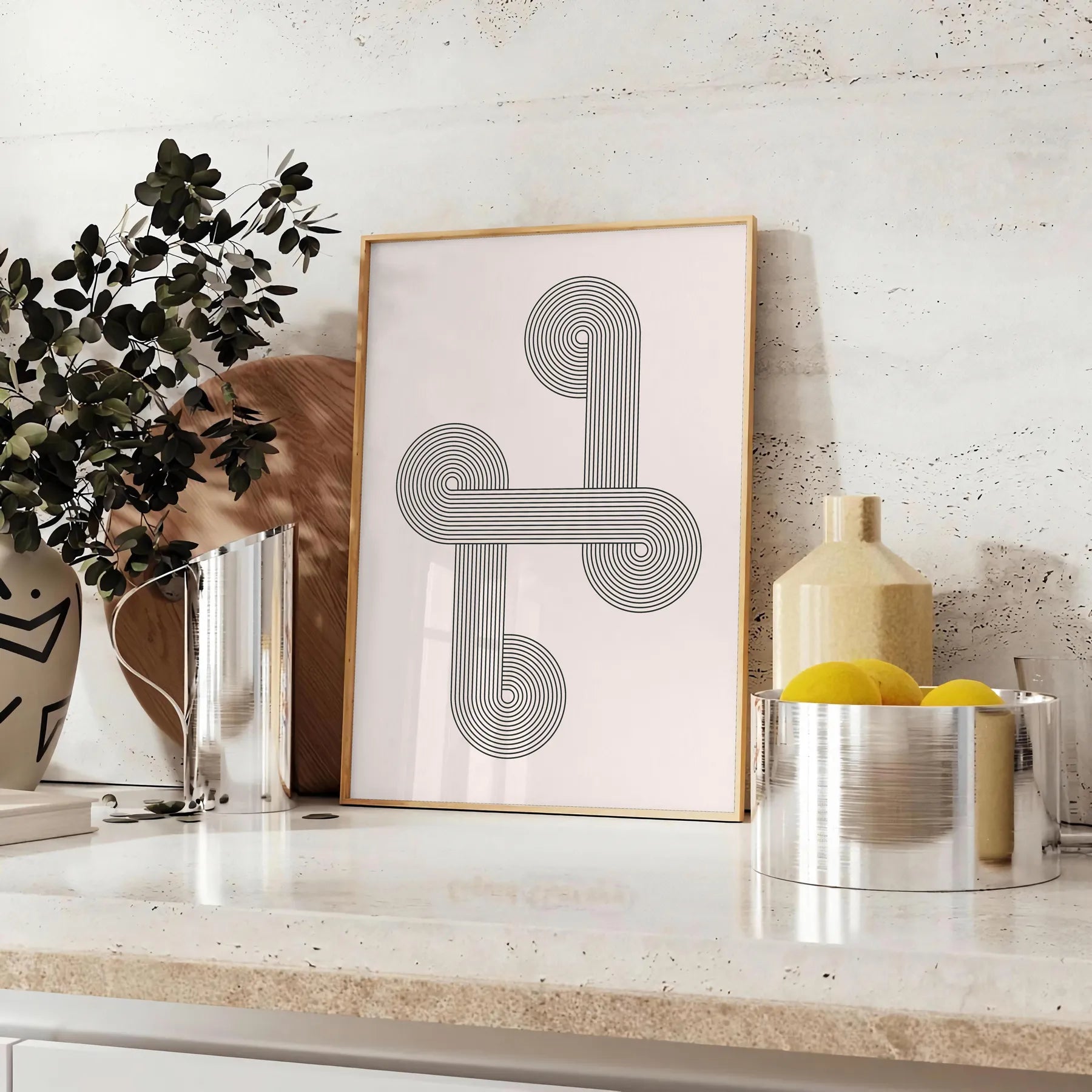 space Boho Chic Wall Art stunning abstract 12 poster serene gray green hues gift own home print elegance style room